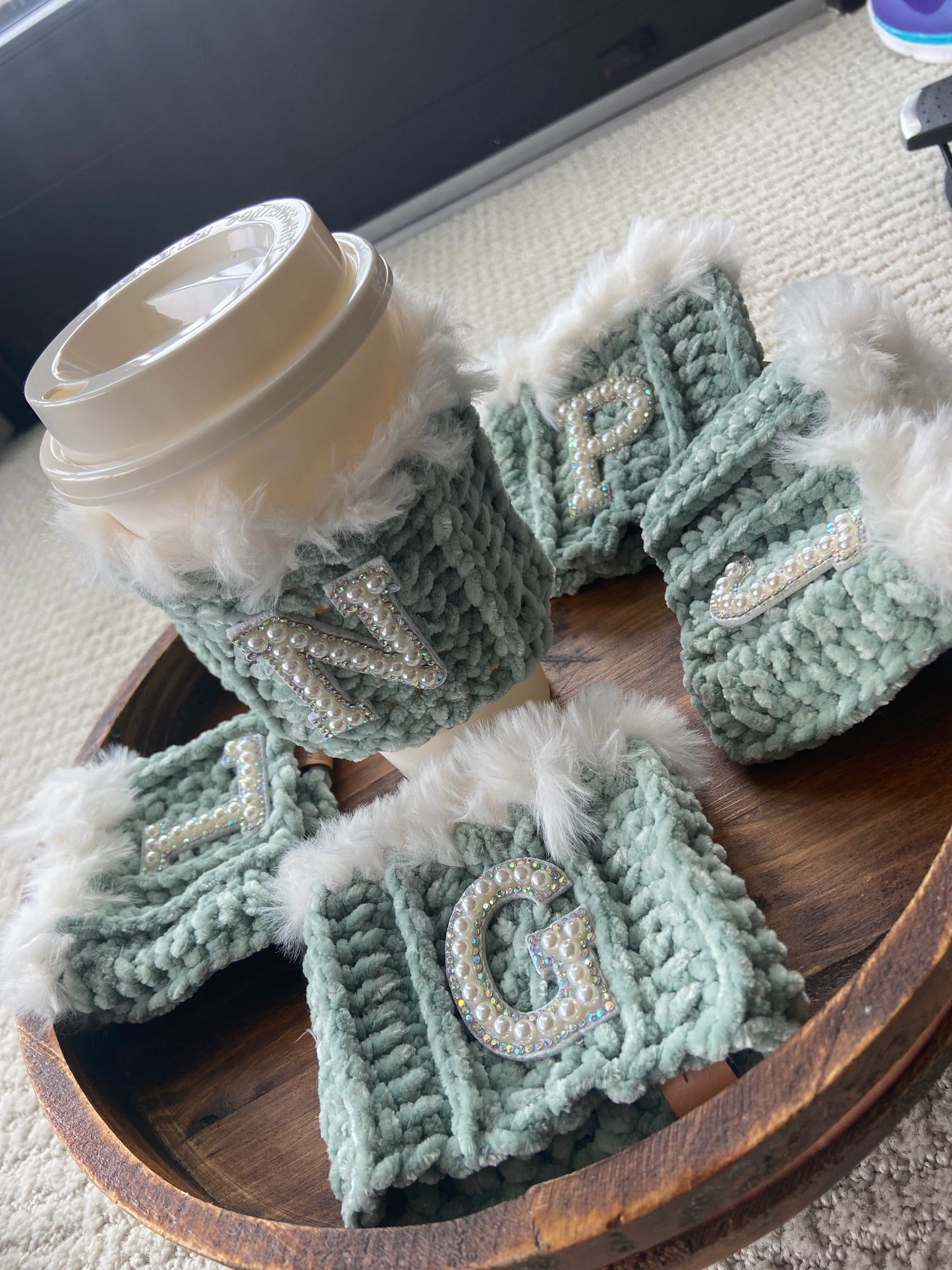 Furry Custom Monogram Coffee Cozy Cup