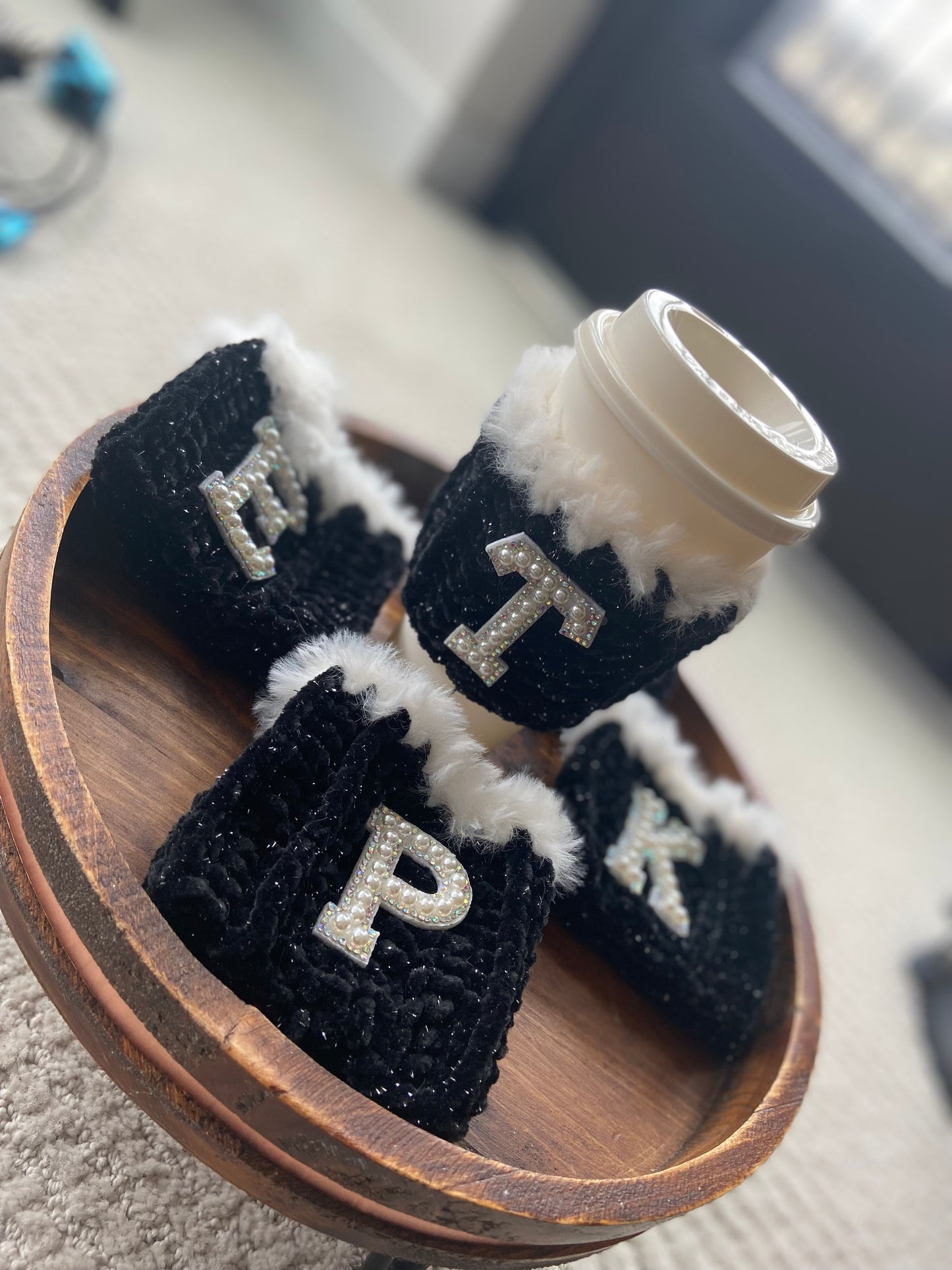 Furry Custom Monogram Coffee Cozy Cup